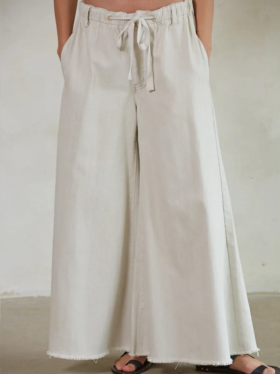 UVProtectiveLayer COTTON DENIM WIDE LEG PANT