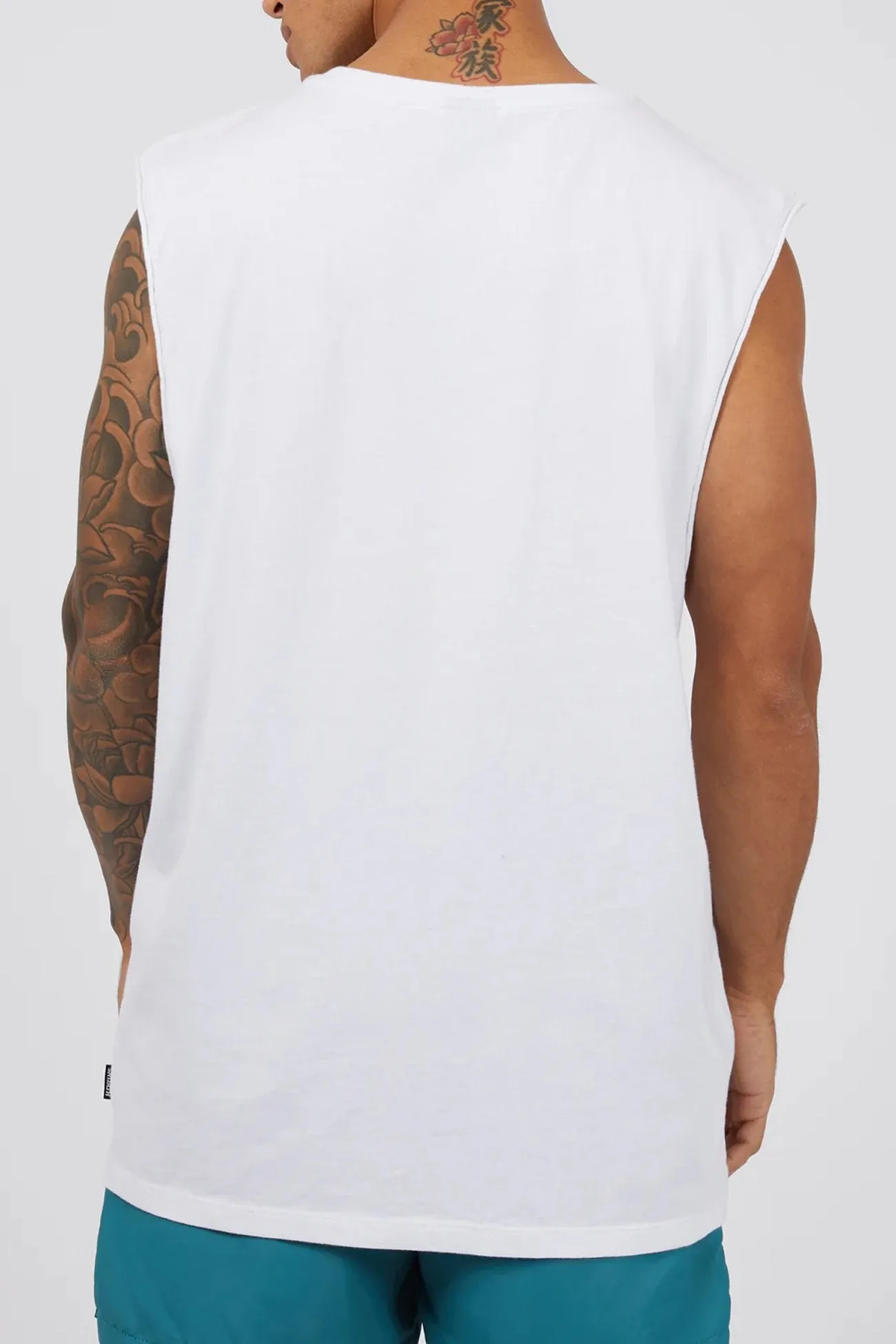Courtside Muscle White LightweightTexture