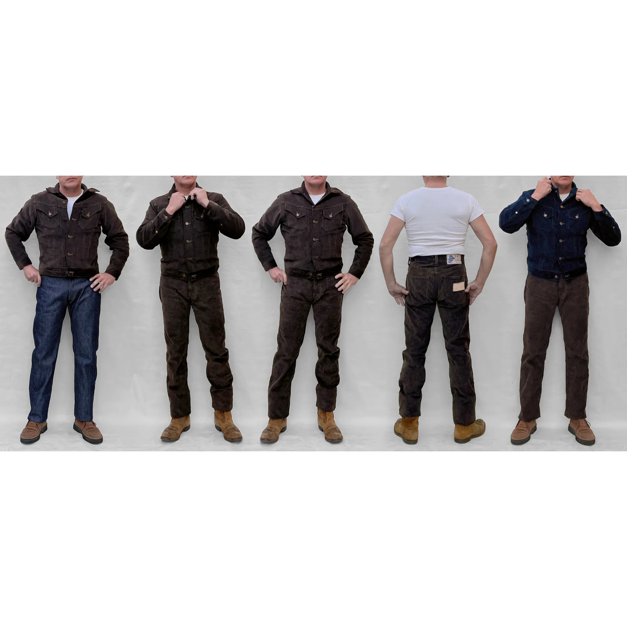 Quick Release Fasteners Heat Retention Cowboy Jacket Corduroy - Brown