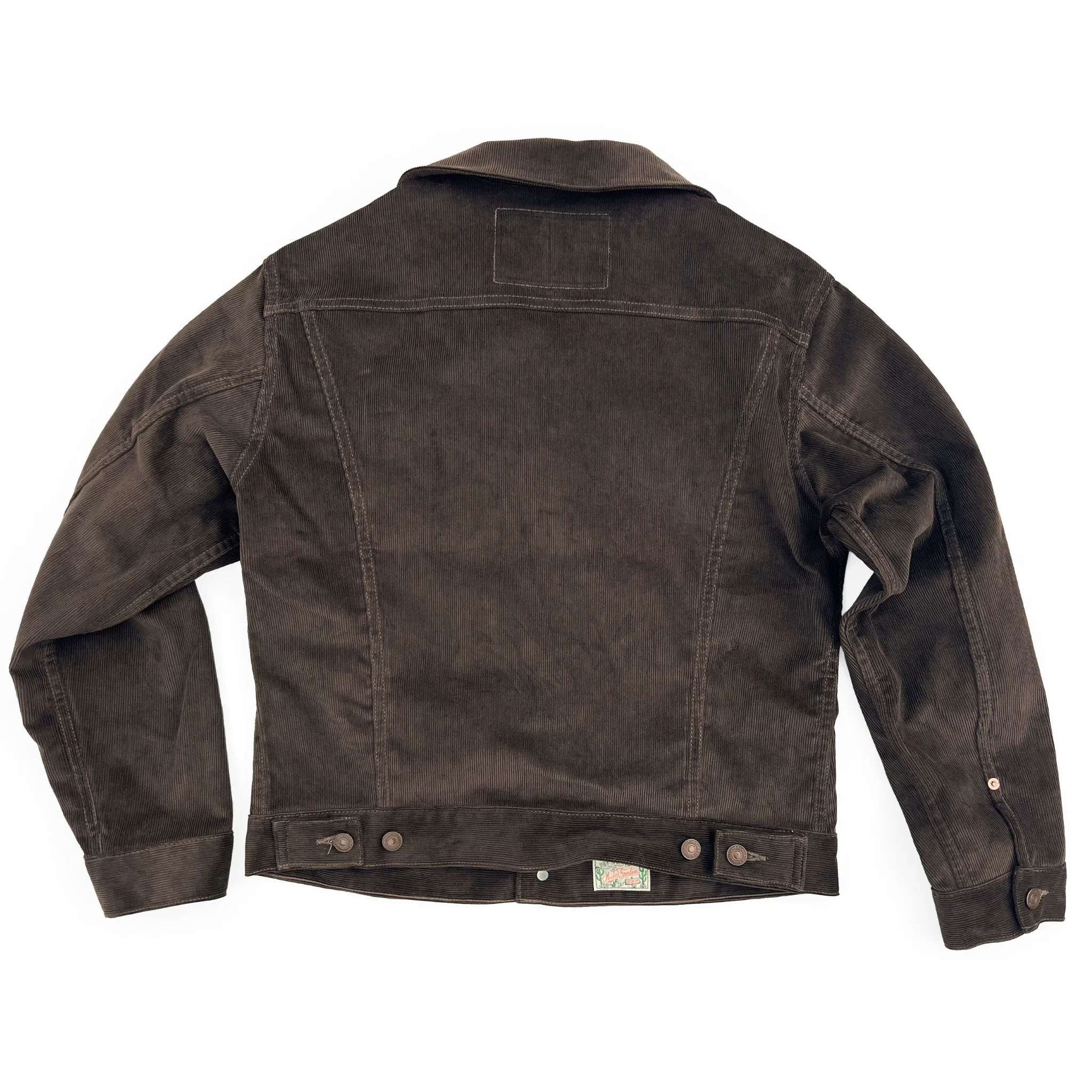 Durable Double Stitching Waist String Cowboy Jacket Corduroy - Brown