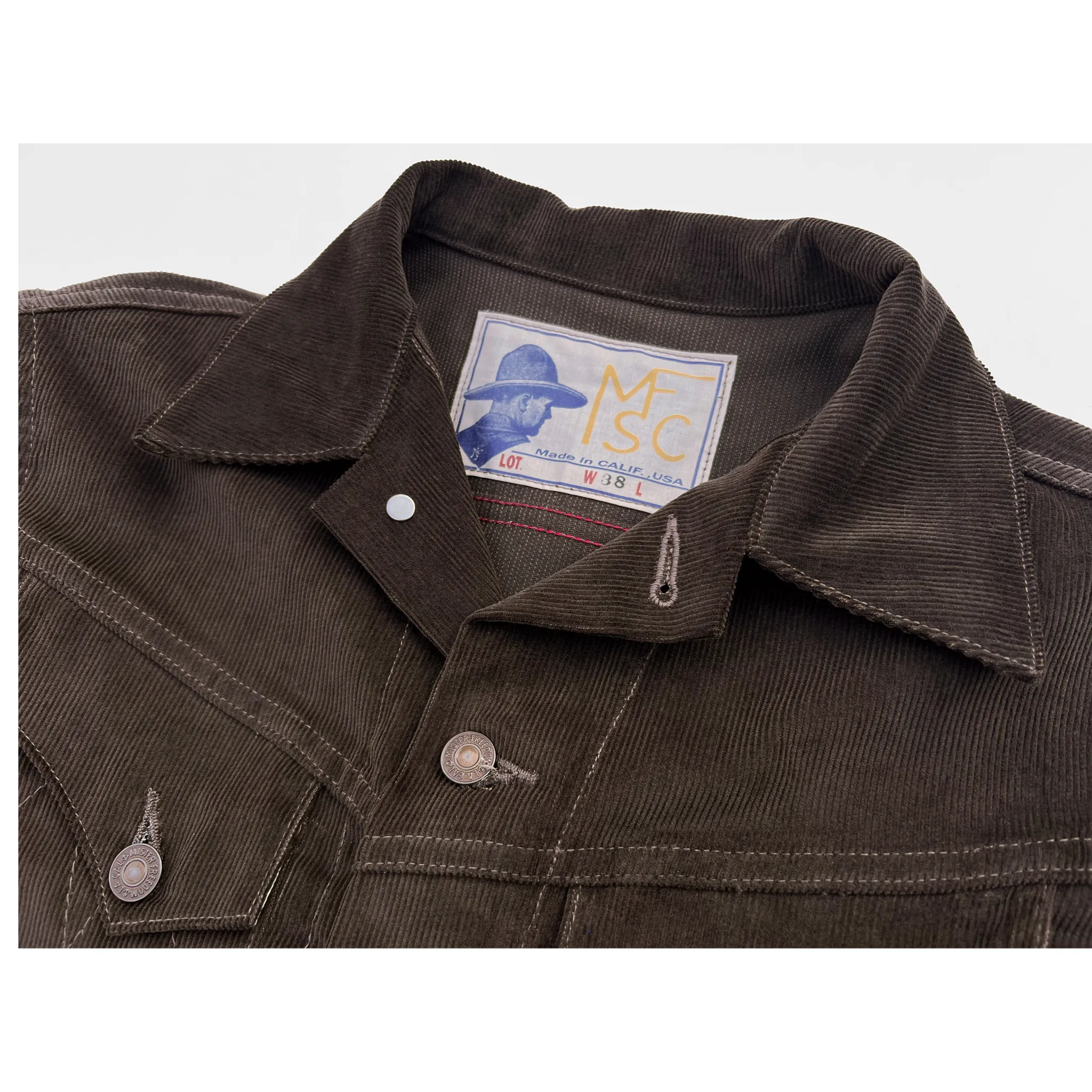 Rugged Daily Style Cowboy Jacket Corduroy - Brown