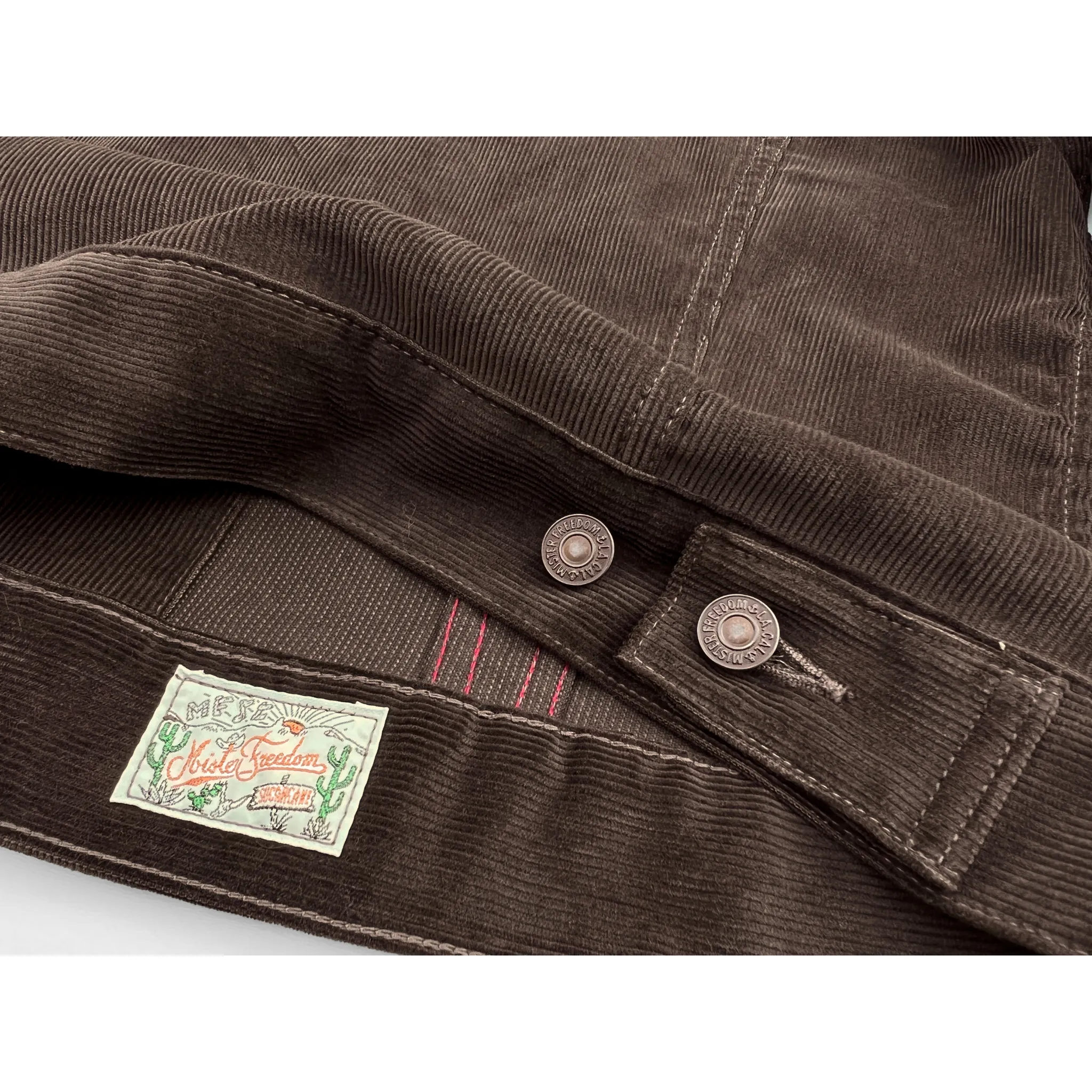 Sleek Layer Look Cowboy Jacket Corduroy - Brown