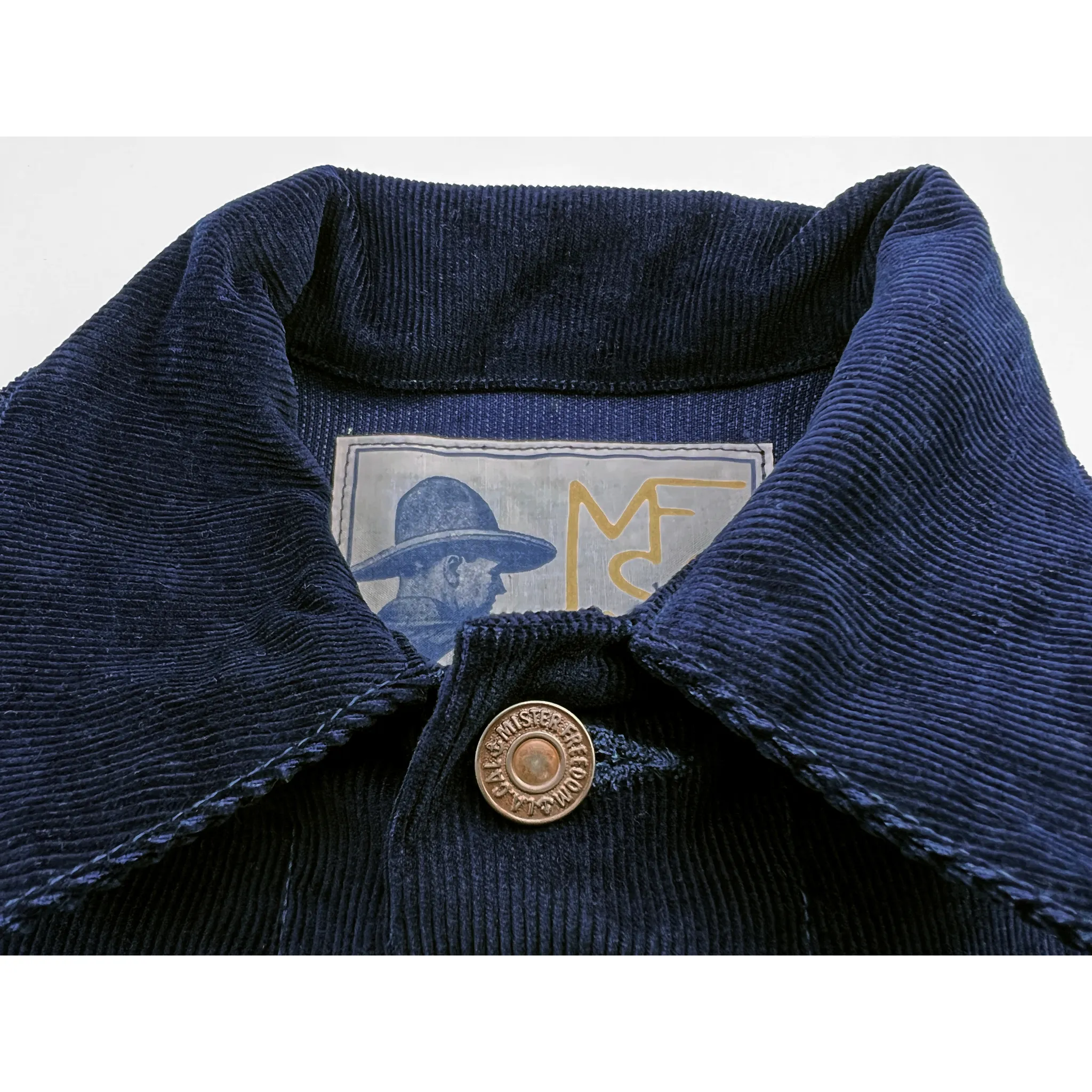 Practical Design Adjustable Hem Lock System Cowboy Jacket Corduroy - Indigo