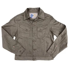 Double Layered Collar Single Buttons Cowboy Jacket - Mocha Sateen