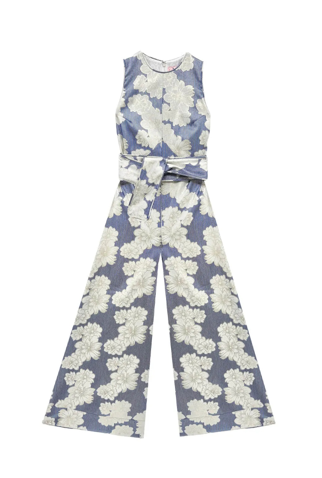 Buru x Val The Royale Jumpsuit - Navy Floral Brocade Flattering Shape Look Quilted-Lining