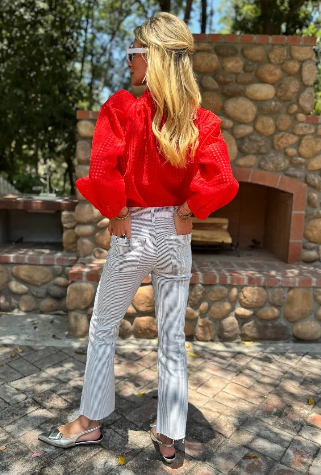 Cropped Flares - Railroad Stripe StaticDissipative