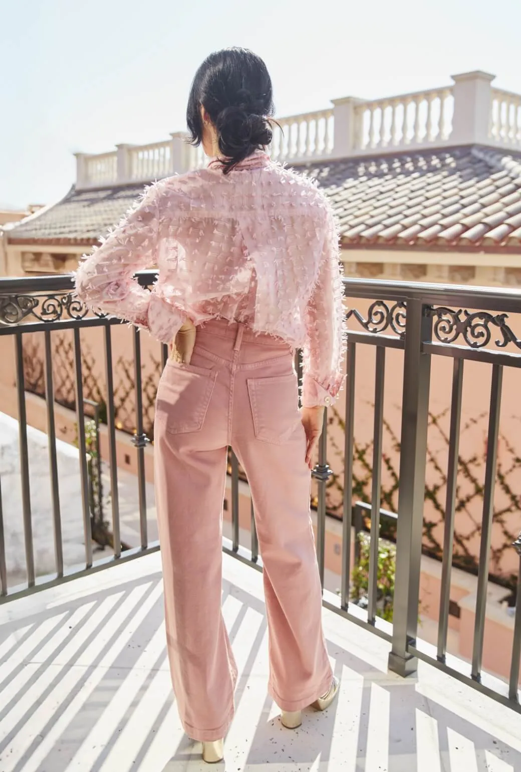 ElasticCuffs Patch Pocket Jeans - Rose