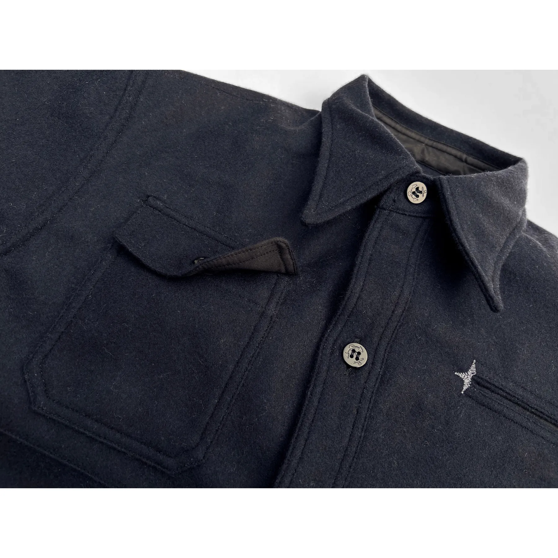 Non Restrictive Armhole Tuckable Hem Crackerjack CPO - Navy