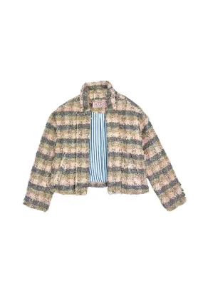 Cropped Blazer - Iridescent Tweed Airy Layer Fit Rainy Day