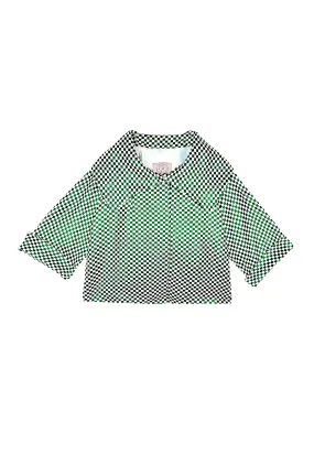 Cropped Grace Coat - Emerald Checkerboard Shimmer ScratchResistant Zippers
