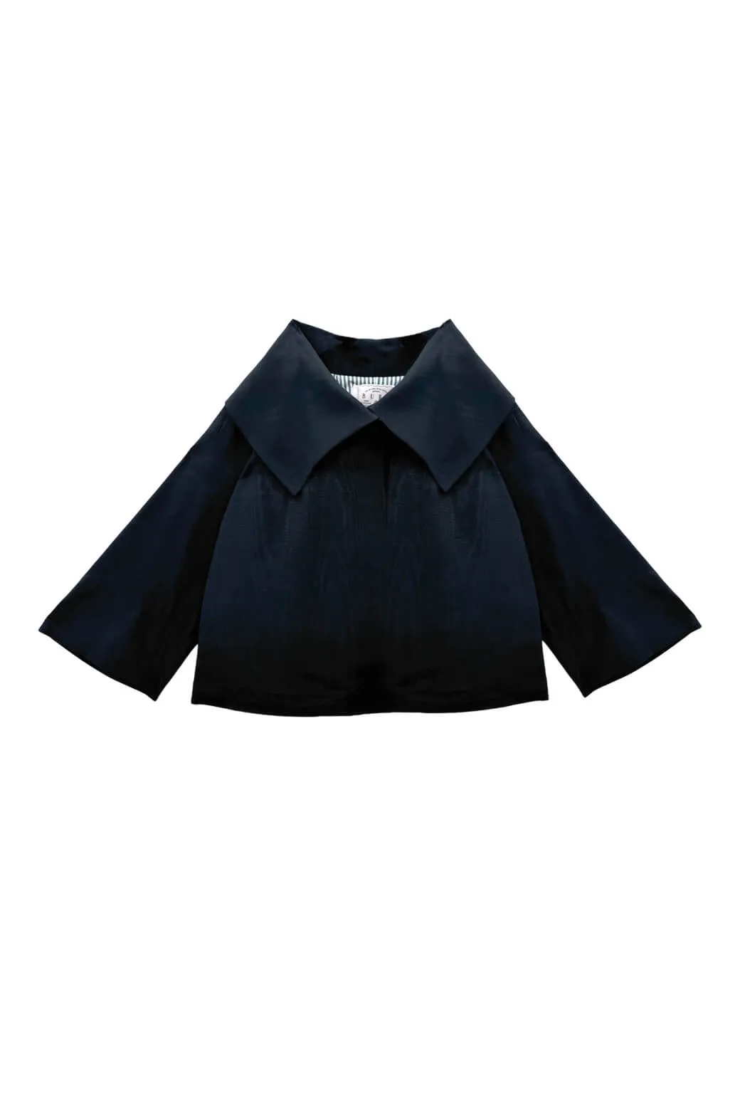 Softshell Material Cropped Grace Coat - Noir Moir??