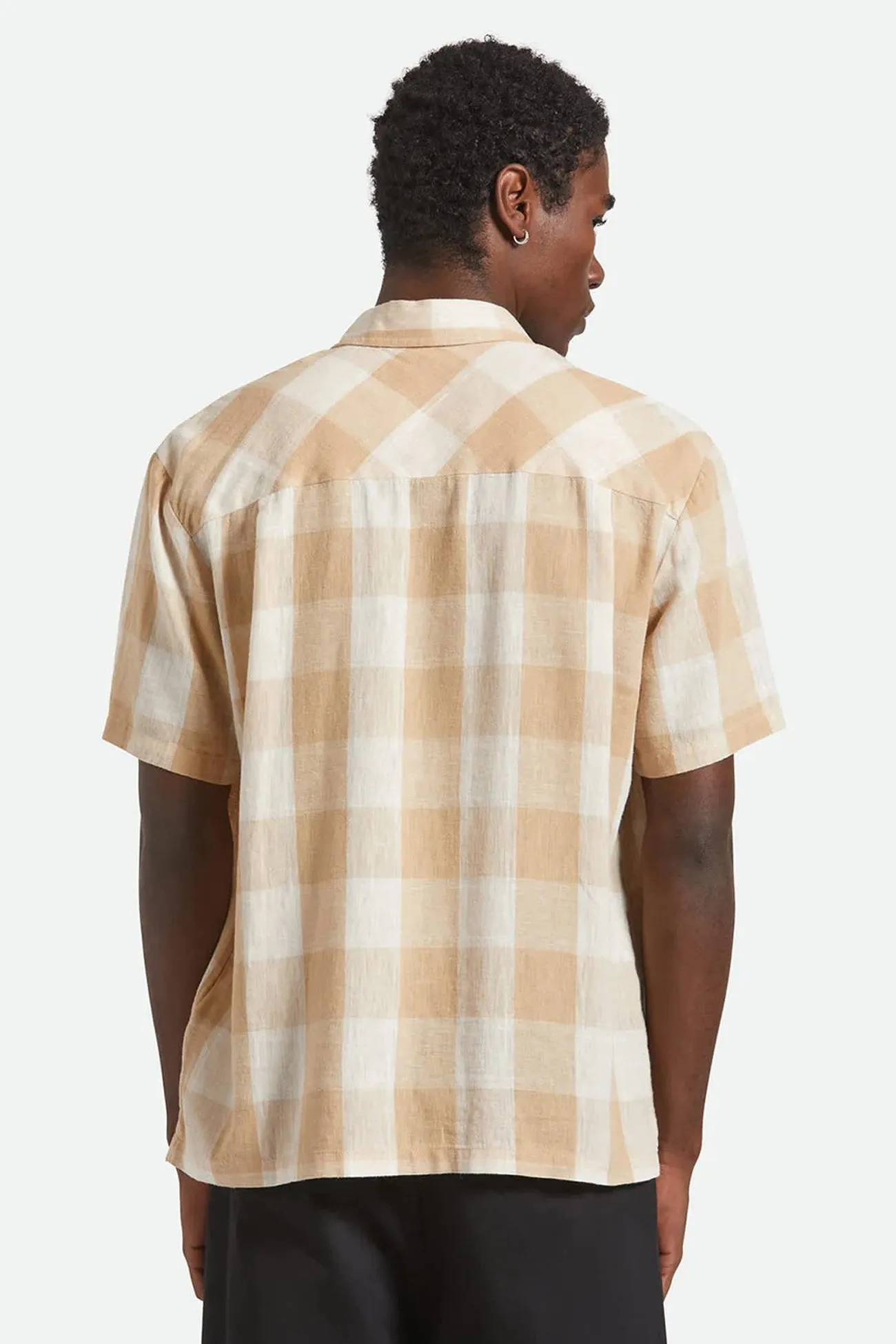 Cru Linen Blend Short Sleeve Woven Off White Sand Contoured Armhole Design RaglanSleeve