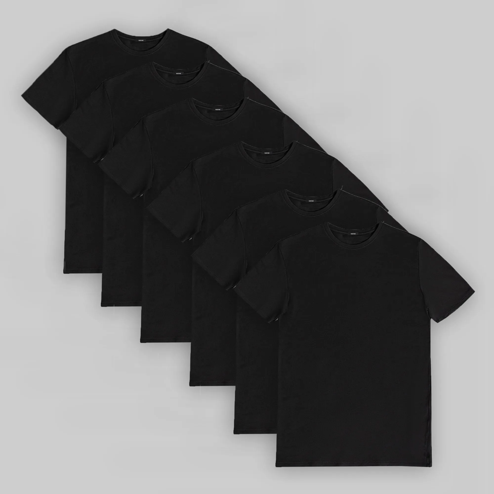 Reinforced Neckline Cumulus All-Black Crew 6-Pack