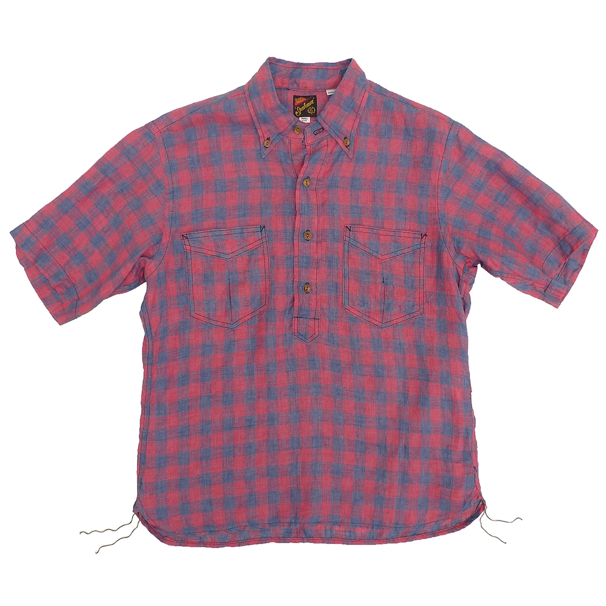 Oversized Fit Pre Shrunk Cotton Blend Berkeley Shirt S/S - Linen Check