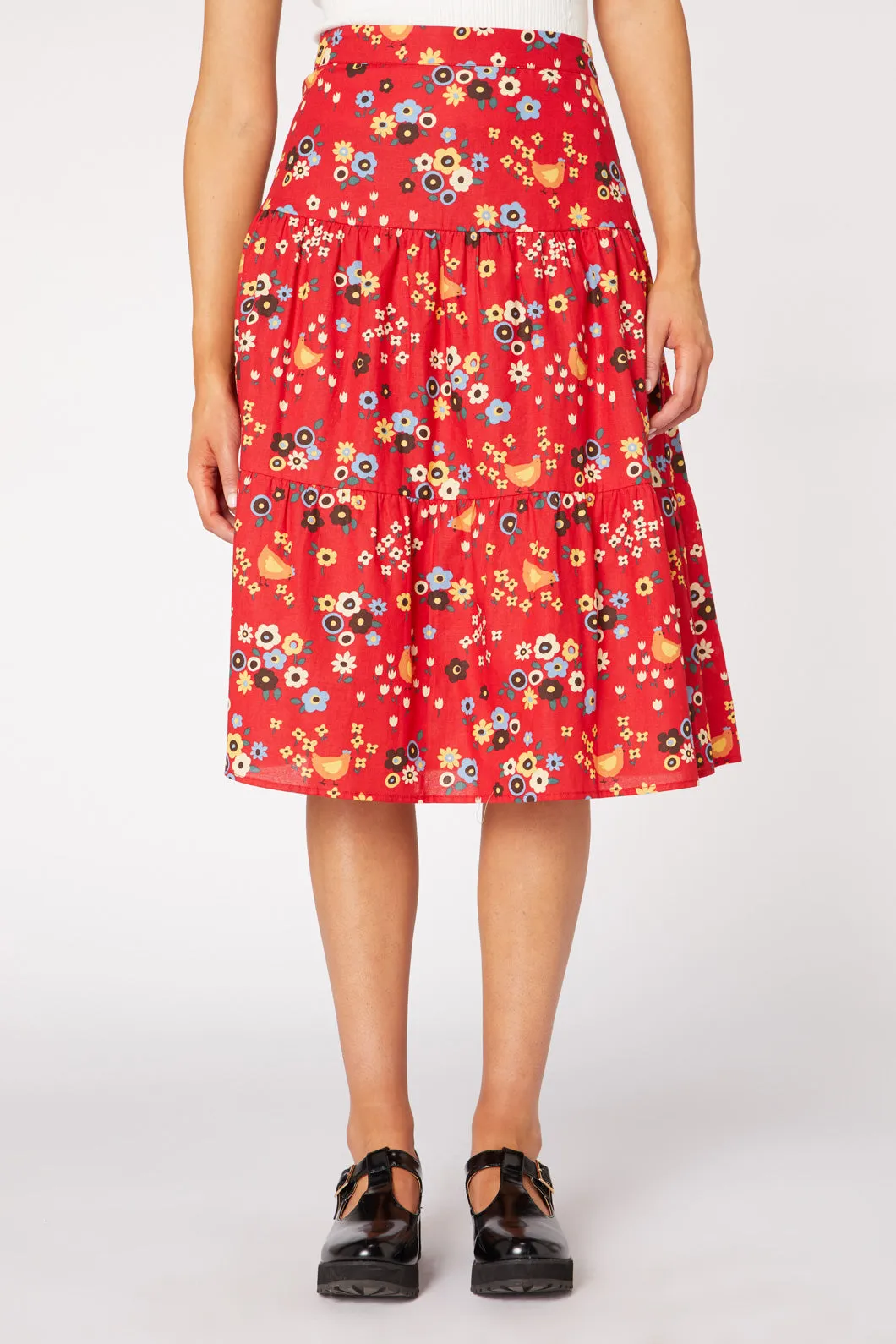 Bootcut shape Cute Chickens Skirt