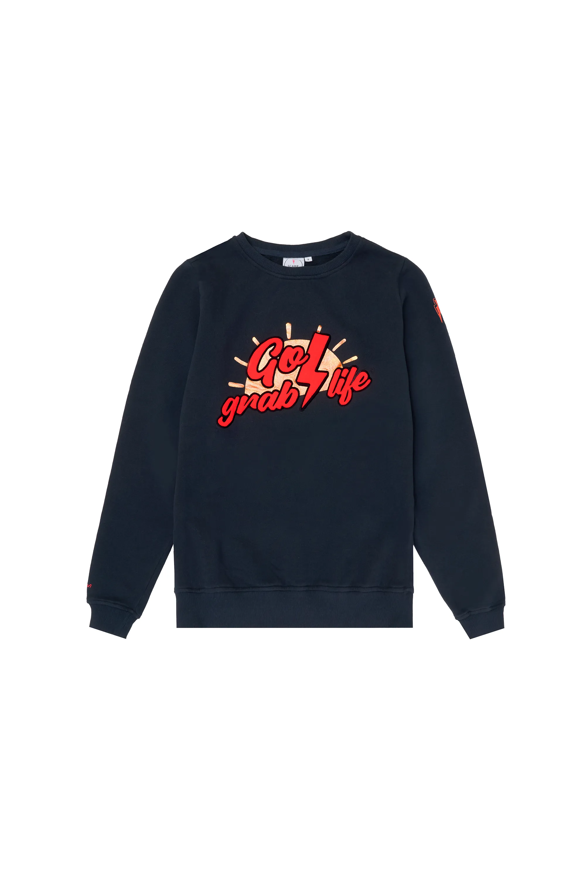 Scamp & Dude x Nicky Newman Navy 'Go Grab Life' Charity Classic Sweatshirt product casual elegance factor Cuffed Sleeves
