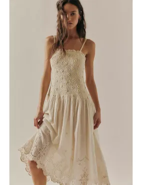 Stylish and Simple Daphne Midi Dress, Ivory