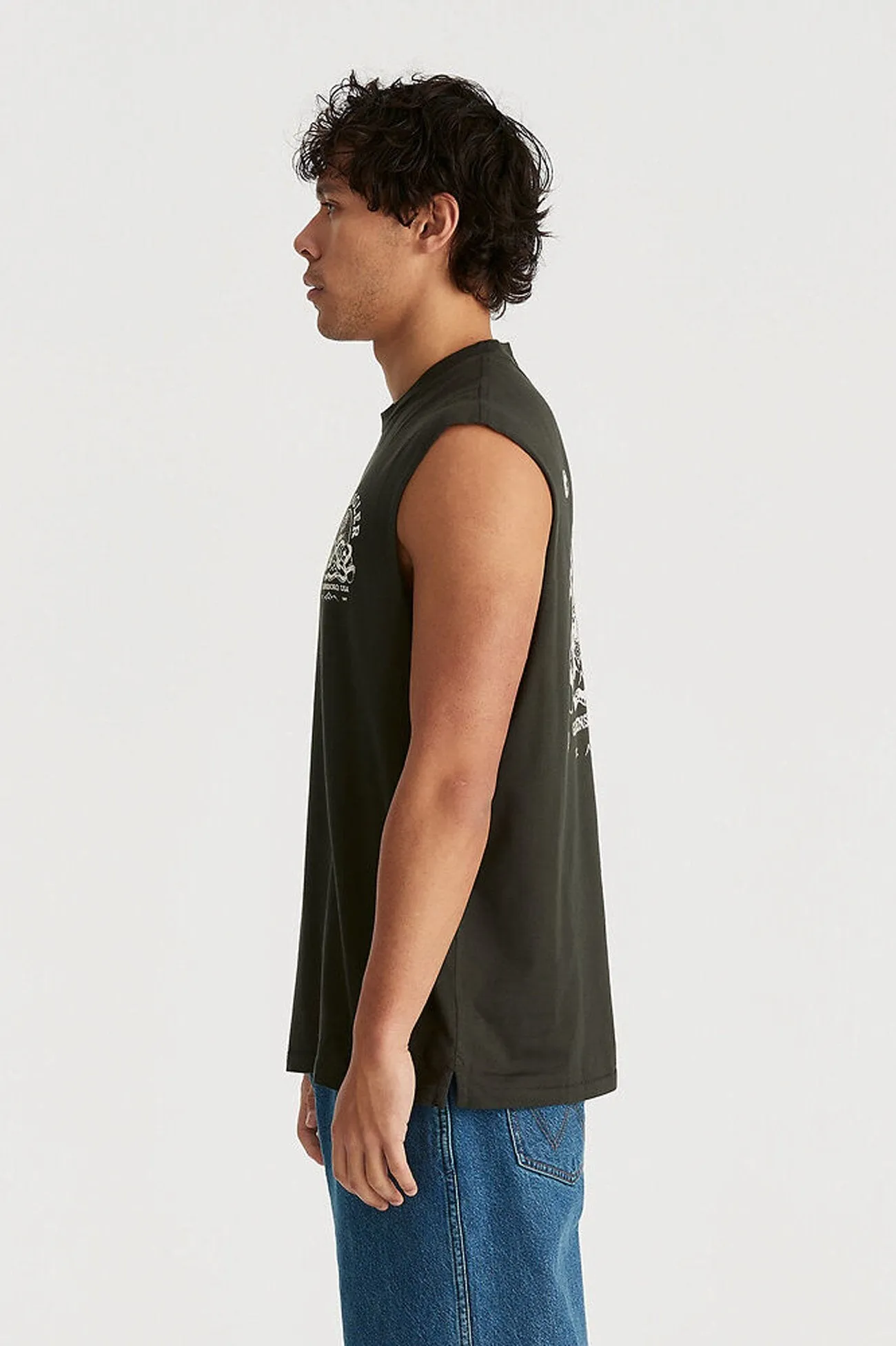 NonRestrictive Cut Relaxed Blouse Dark Alchemy Muscle Tank Dark Slate