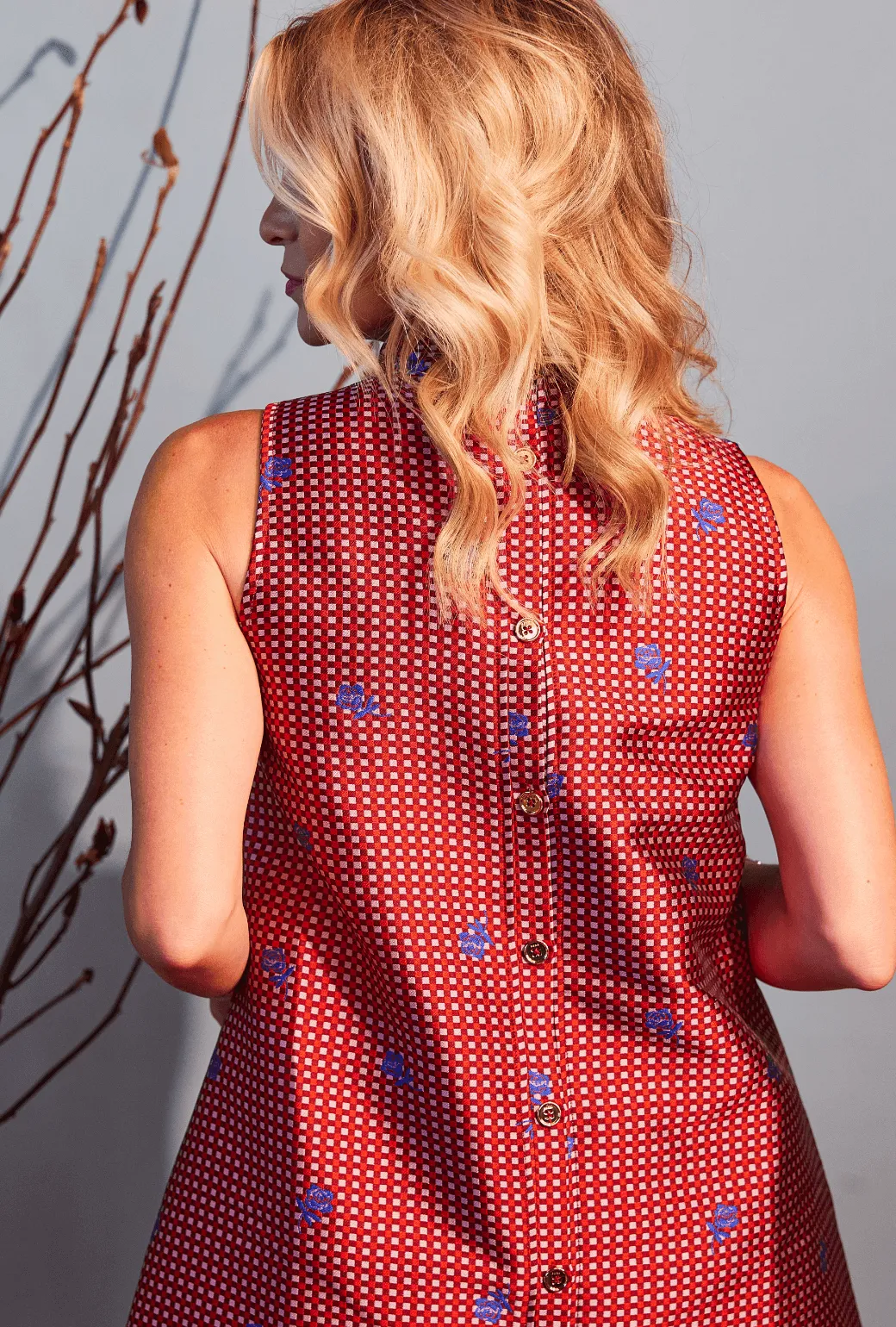 Casual maxi dress Style Option Sleeveless Mod Dress - Gingham et Rose