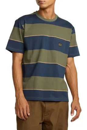 Dayshift Stripe Short Sleeve Moody Blue RibbedTrims