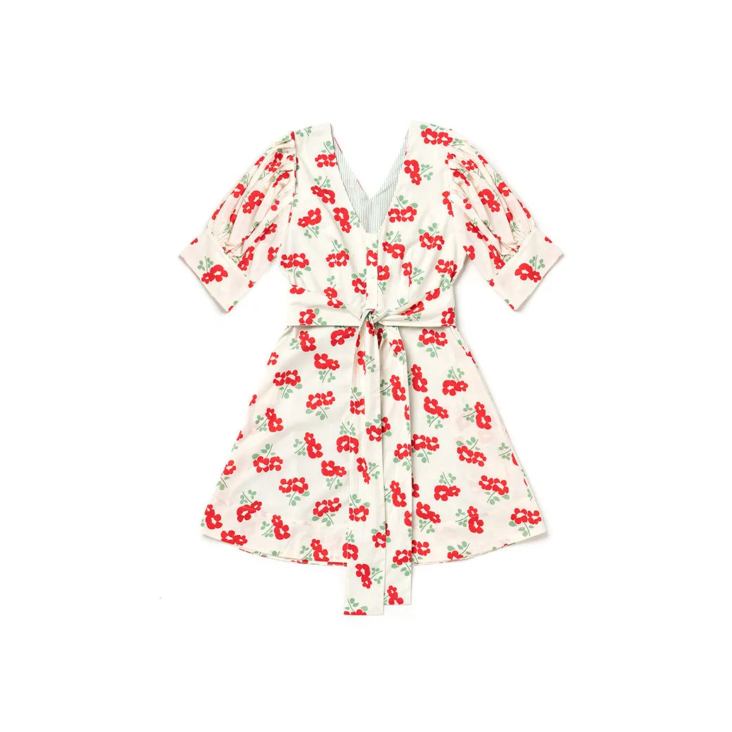 Deep V Day Gown - MINI - Rouge Fleur Light Layers Fresh Flow