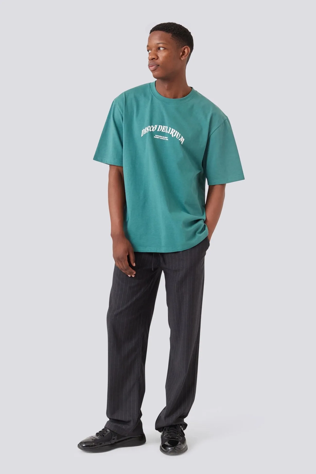 BioBased Fiber Roll Up Sleeve Design Delirium Tee College Green