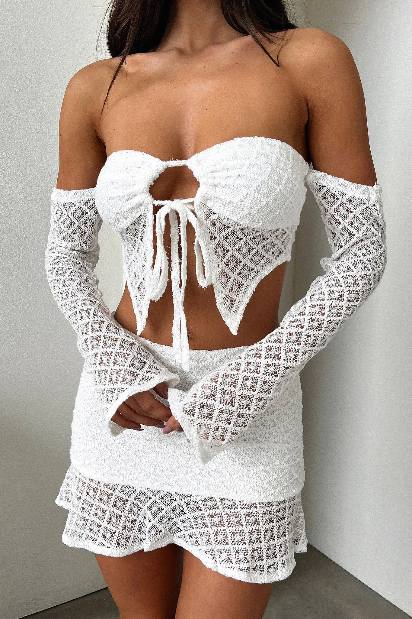 Devoted Mini Skirt - White Essential Style