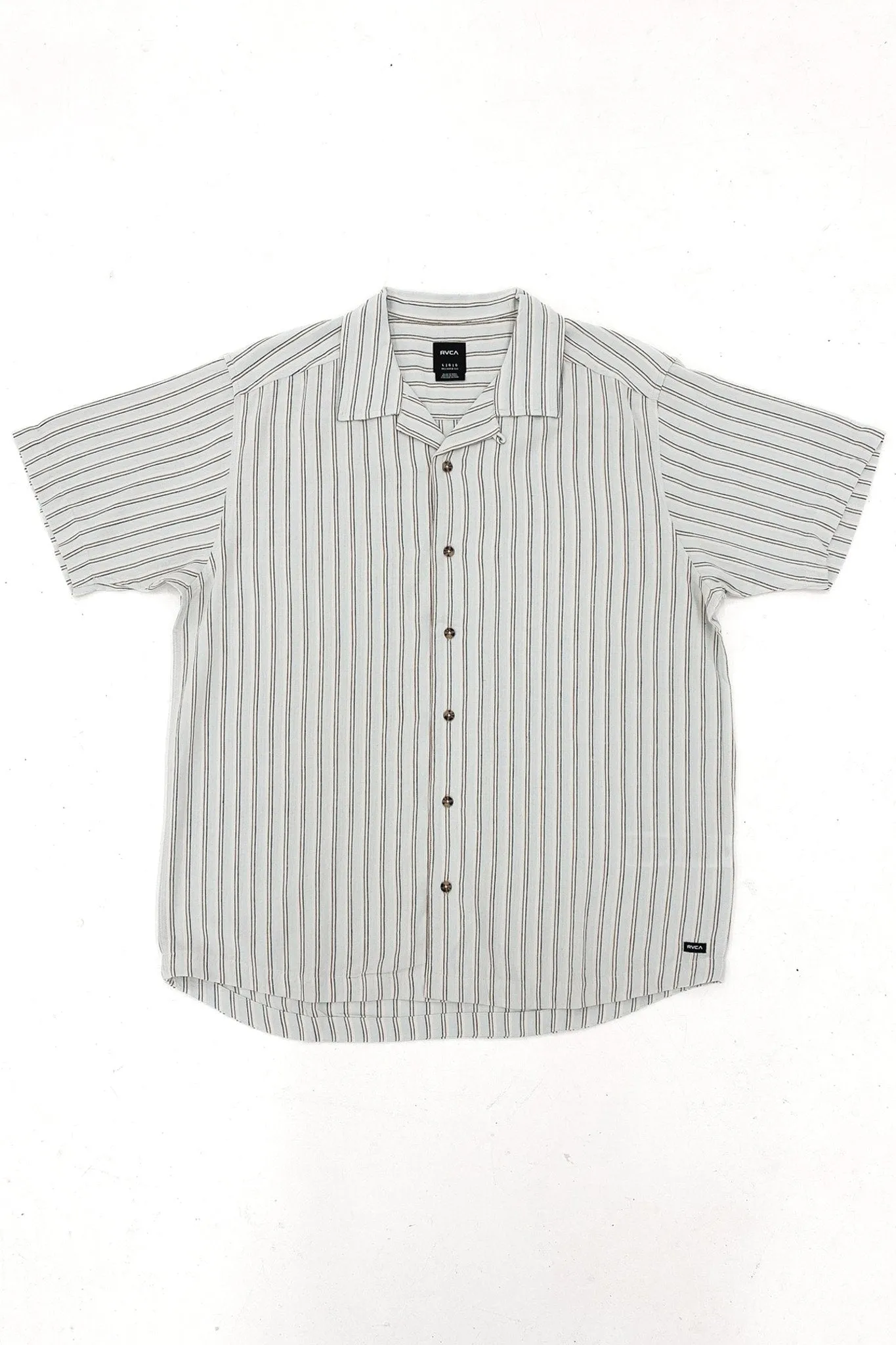 Quick Dry Material Beat Stripe Short Sleeve Shirt Green Tea