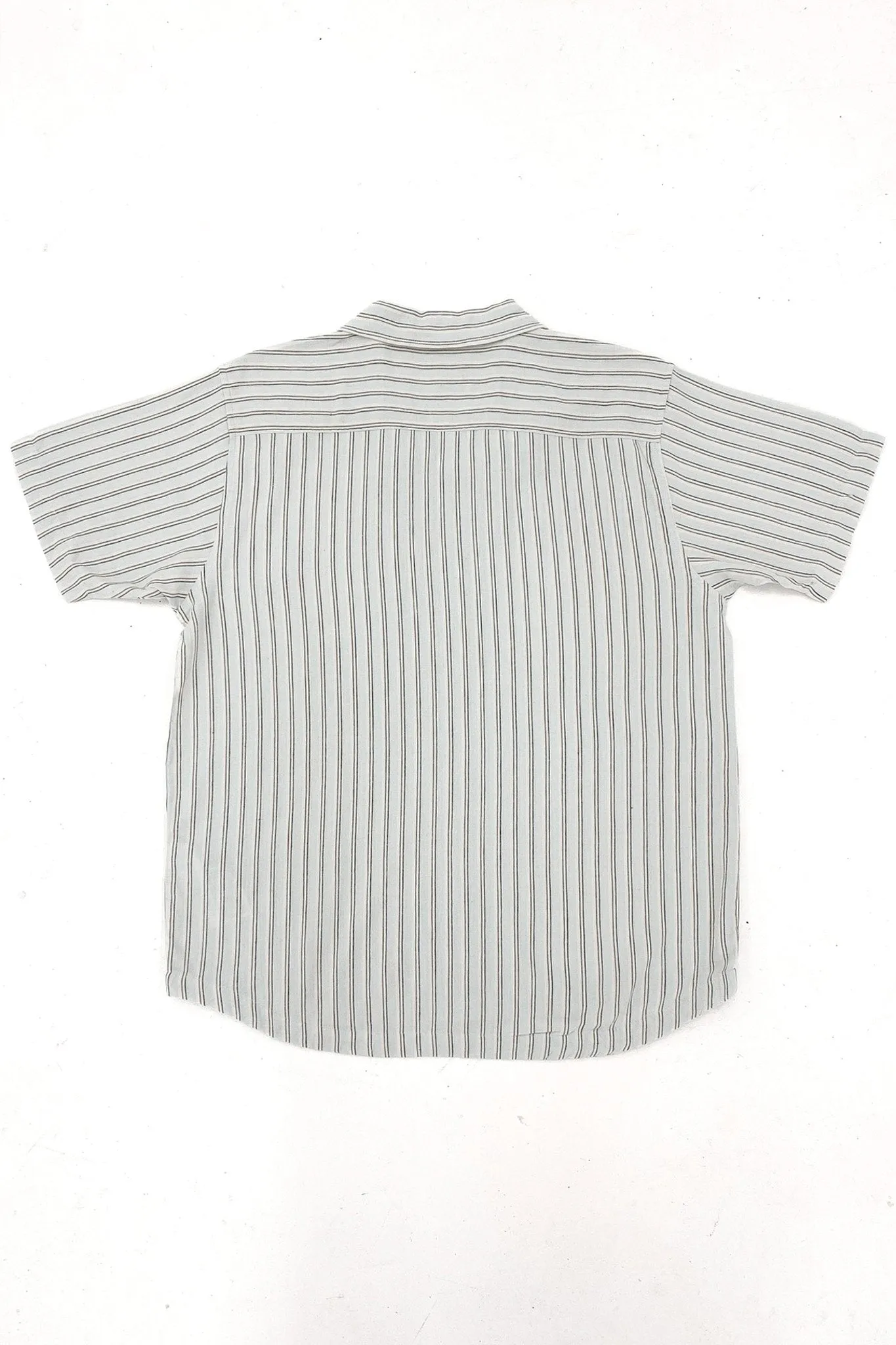 Multi Pocket Configuration Midweight Four Way Stretch Beat Stripe Short Sleeve Shirt Green Tea