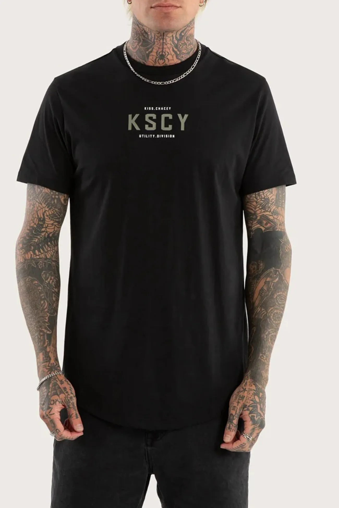Division Dual Curved Tee Jet Black Durable Stitching