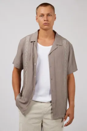 Hidden Zipper Pocket Dover Shirt Mushroom