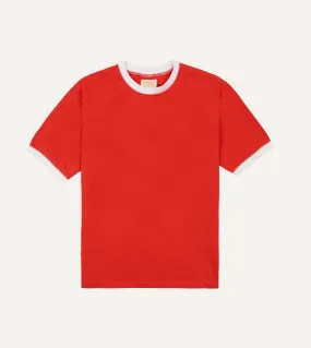 Comfy Casual Chilly Day Comfort Drake's & Mr Camel Red Ringer T-Shirt