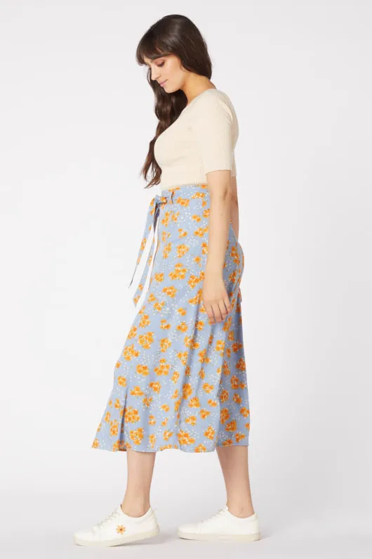 Dreamy Floral Midi Skirt Dynamic Fit Cotton comfort