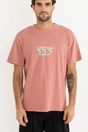 Sound Specialist Vintage Short Sleeve T-Shirt Dusty Rose Layered Panel Design