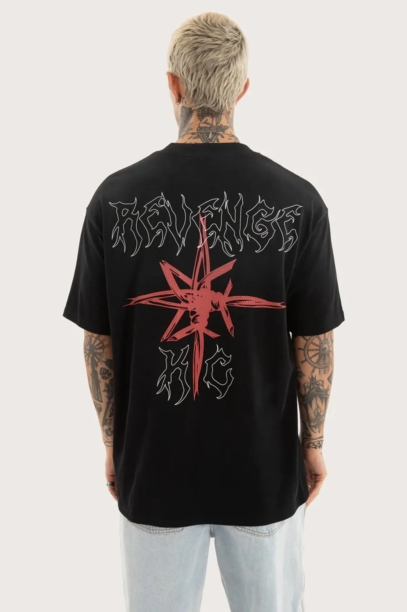 Soft Touch Feel DualLayer Weave Coven Box Fit Tee Jet Black