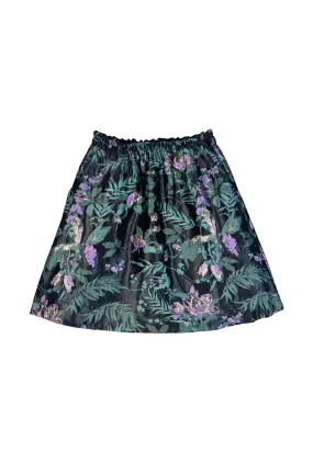 Core Utility Everyday MINI Skirt - Sage & Lilac Brocade