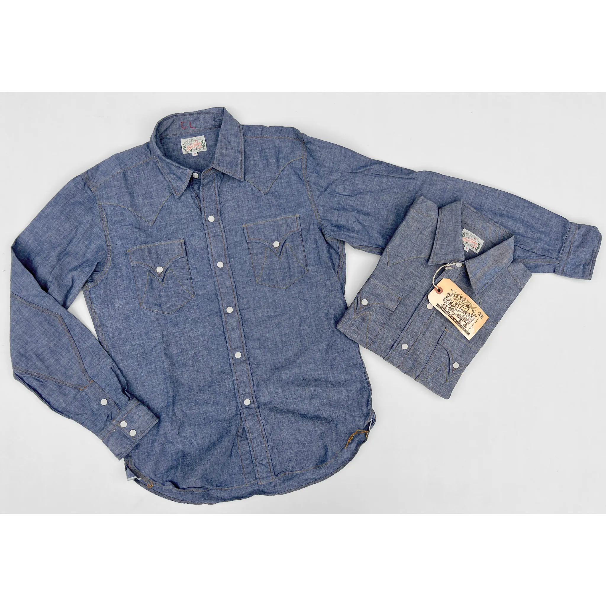 Checkered Look Dude Rancher - BR Chambray