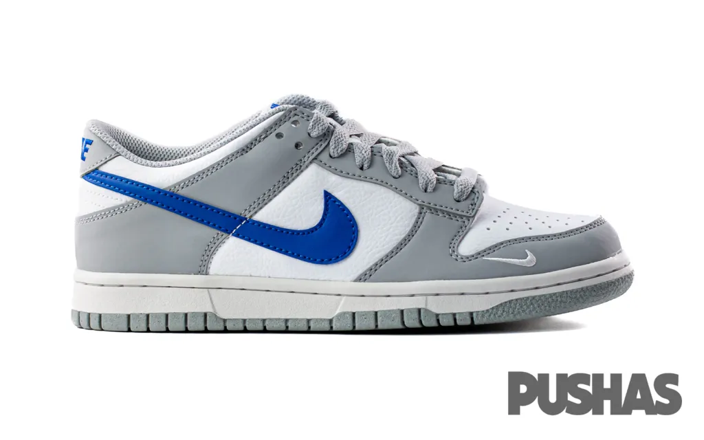 Narrow Fit Multi Layer Cushioning Dunk Low Mini Swoosh 'Wolf Grey Game Royal' GS (2023)