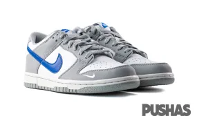 Recycled Synthetic Fabric Chic Fit Dunk Low Mini Swoosh 'Wolf Grey Game Royal' GS (2023)