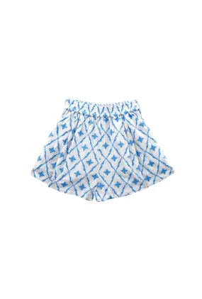 Slim Shape Everyday Shorts - Blue Embroidery