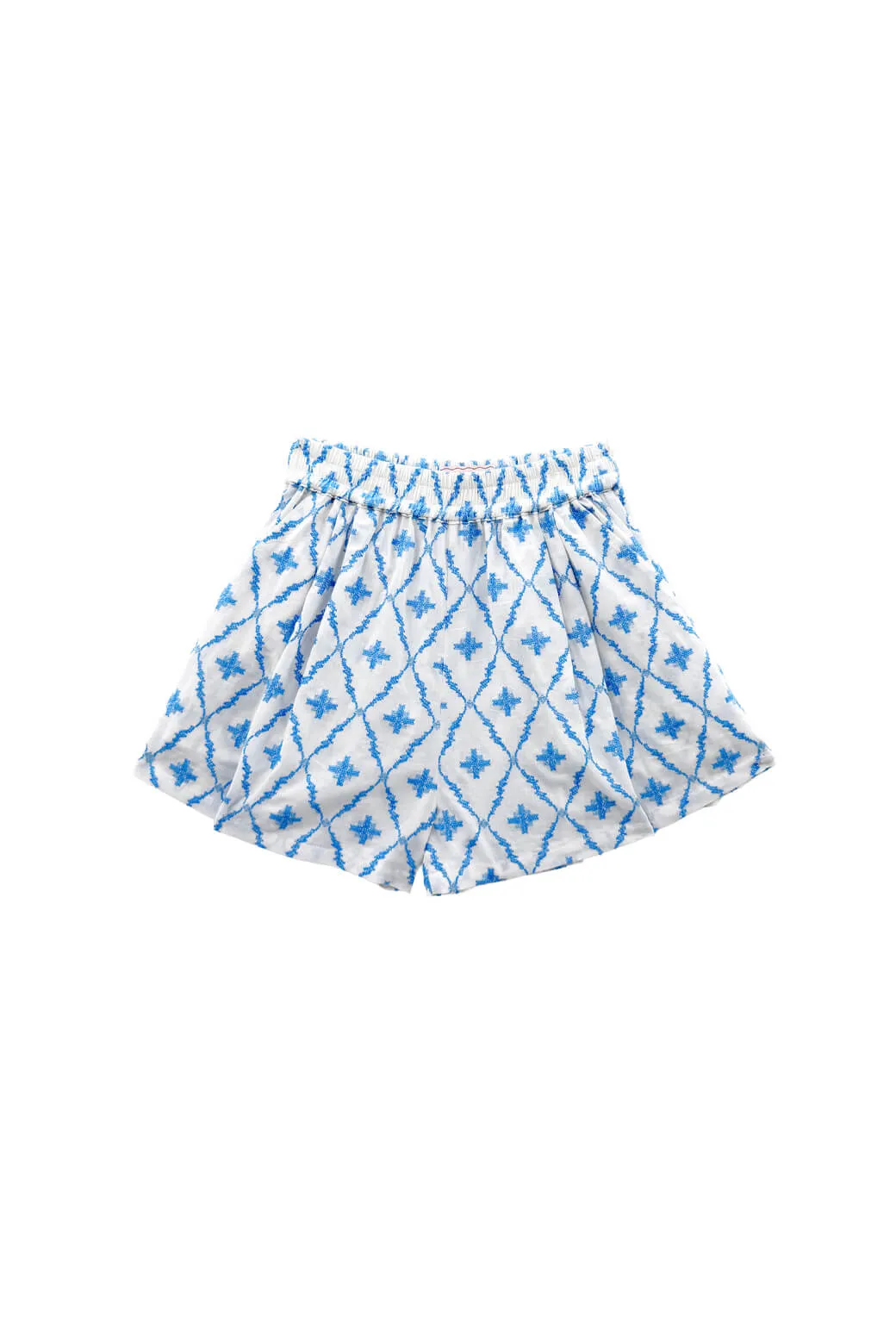 Slim Shape Everyday Shorts - Blue Embroidery
