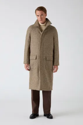 Anti Static Inner Layer Nelson Tweed Raglan Coat - Brown/Natural