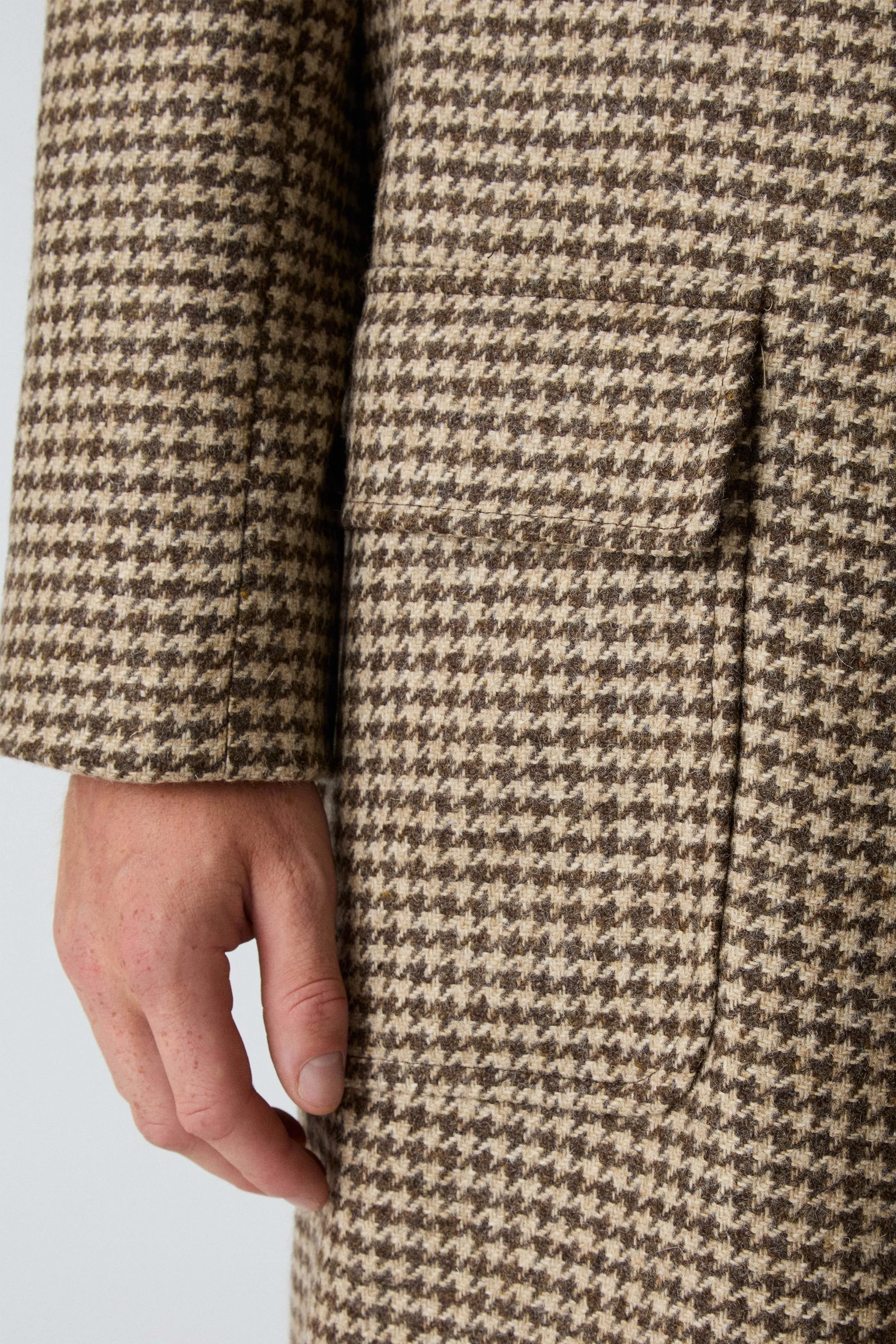Modular Layering Nelson Tweed Raglan Coat - Brown/Natural