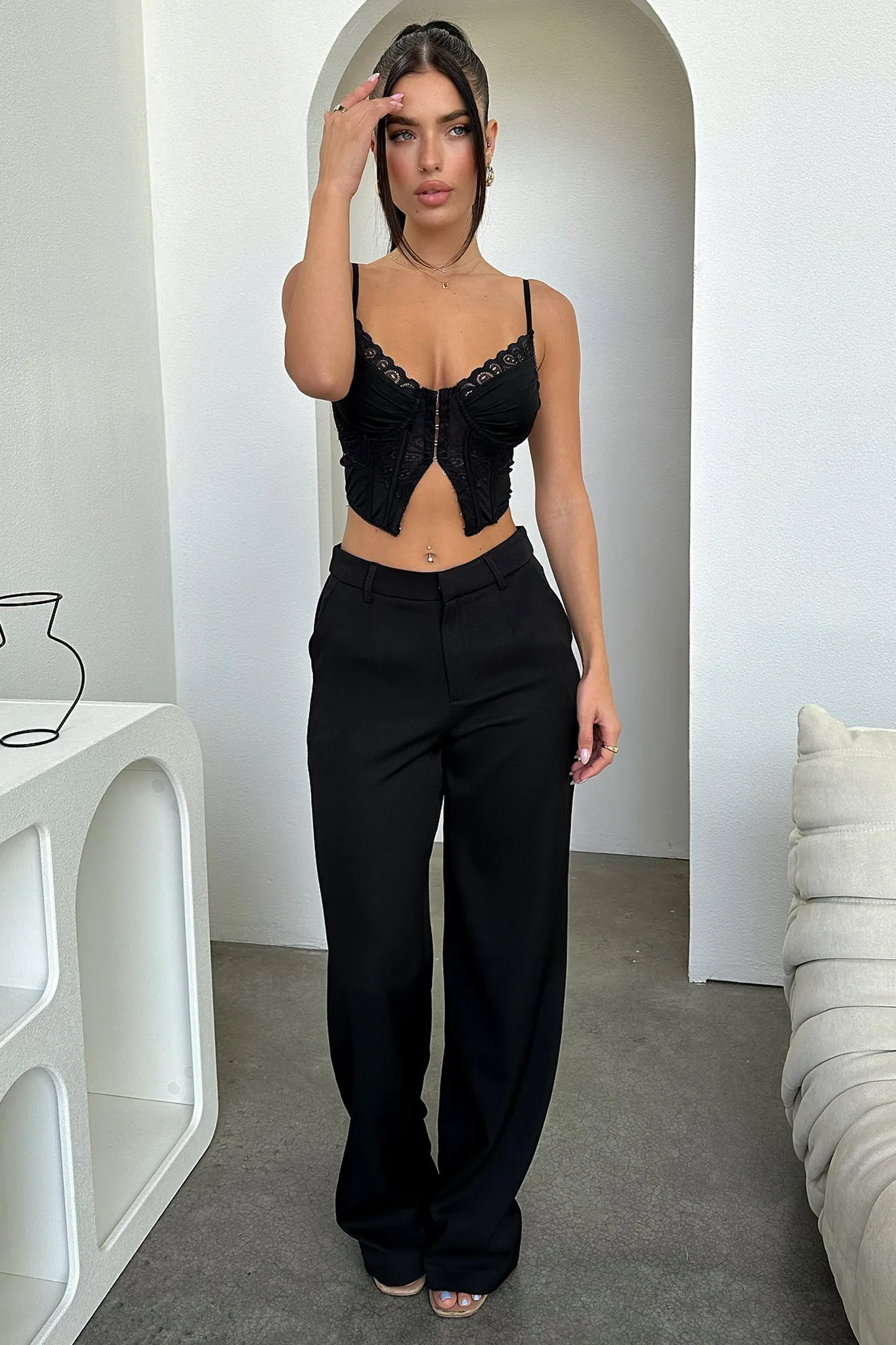 Layered Wear Alaric High Rise Pants - Black