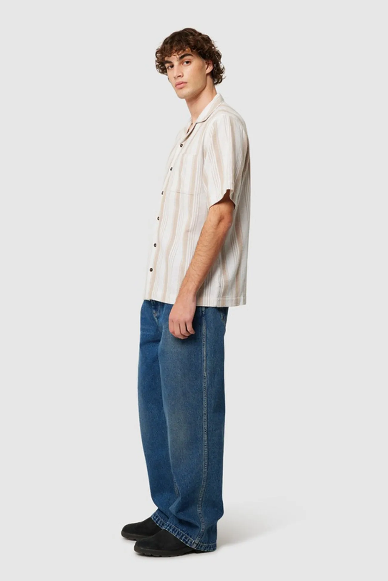 Bowler Weave Stripe Shirt Natural Hot Weather