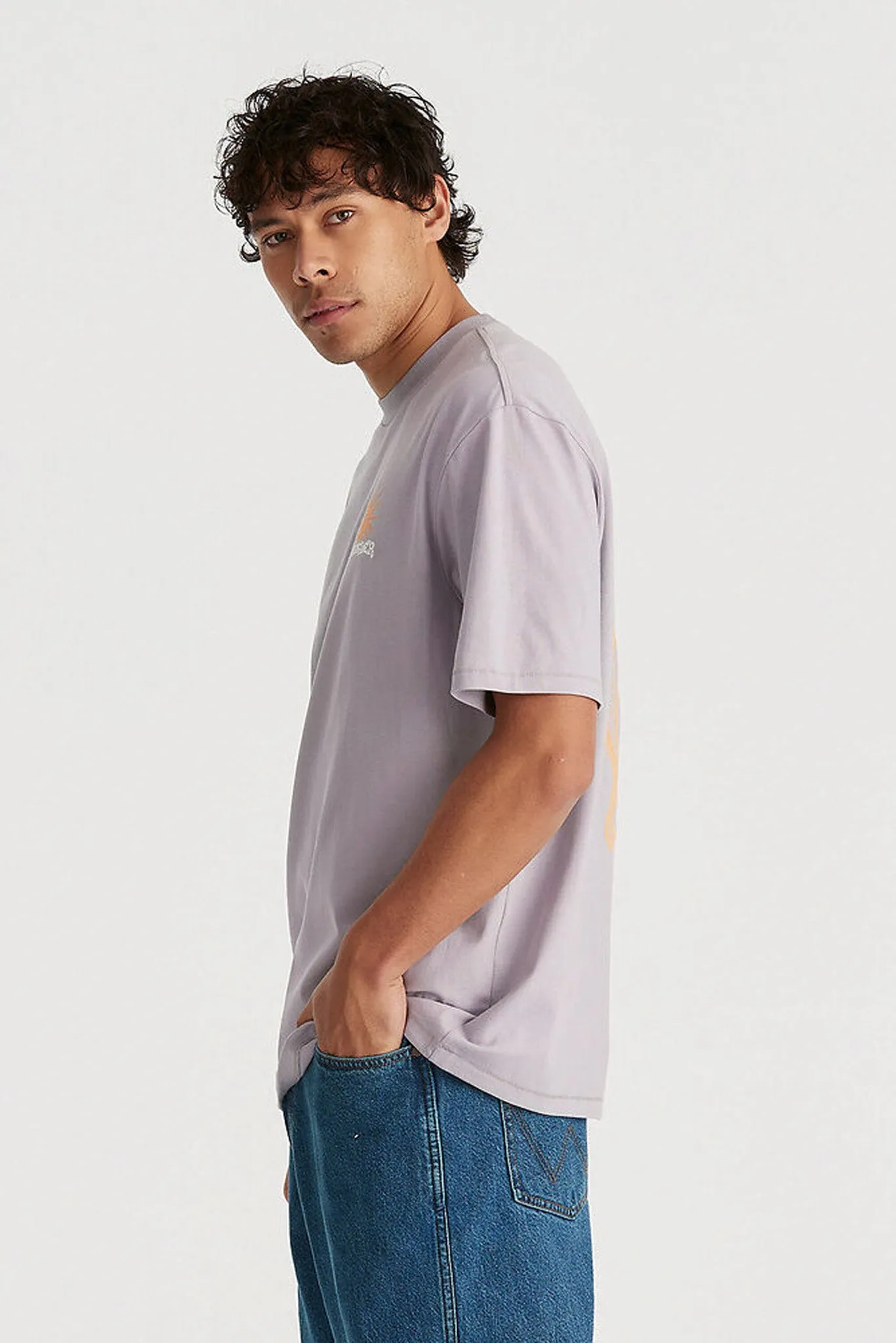 Earth Serpent Slacker Tee Concrete Ribbed collar