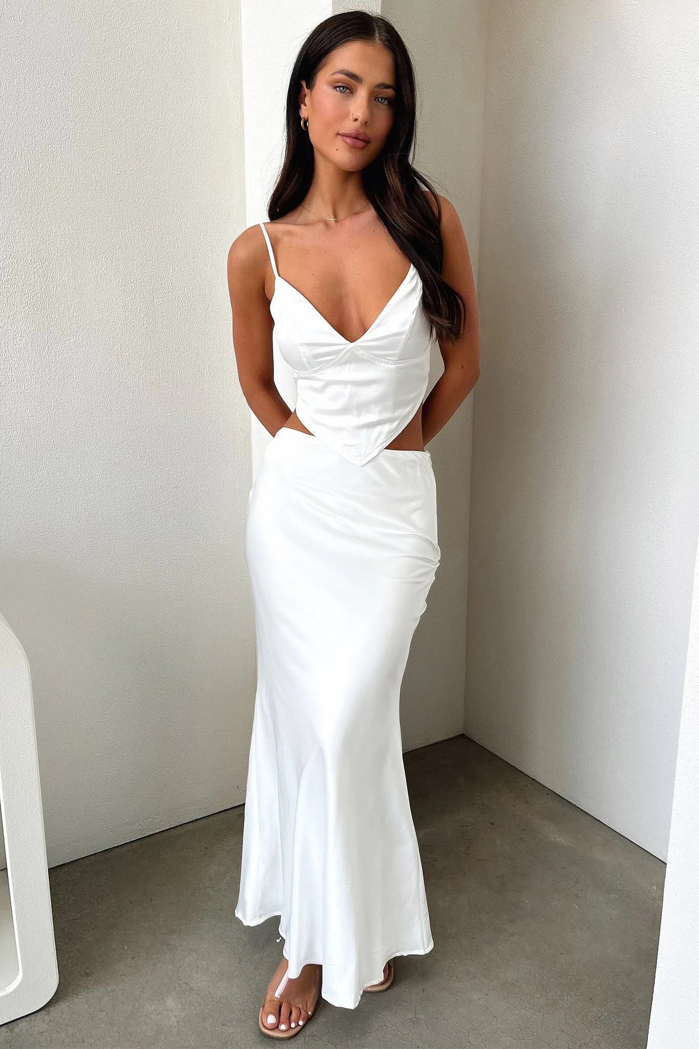 Spring Must Have Adira Maxi Skirt - White