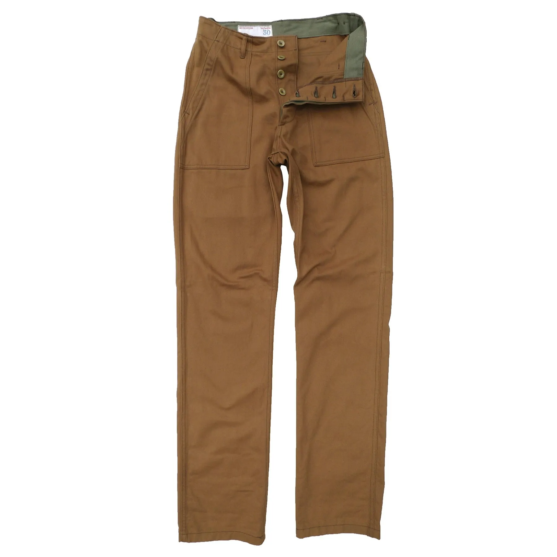 Crew Pants - Brown Twill - Warehouse Sleek and Soft