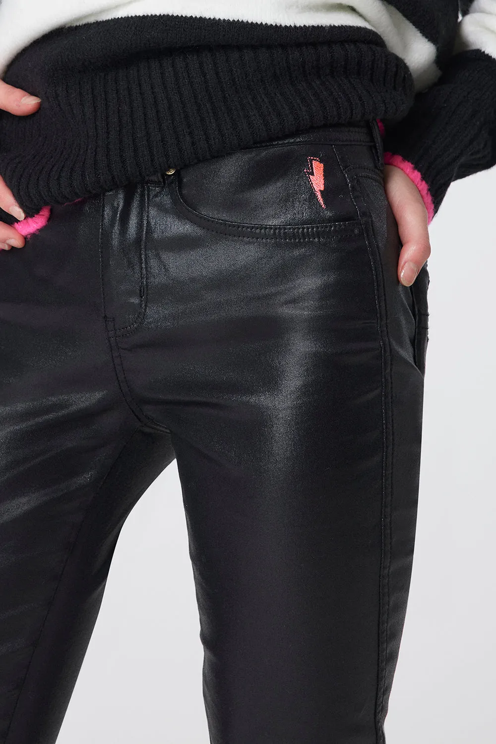 Comfy Flex Modular Attachment Black Coated Slim Jeans