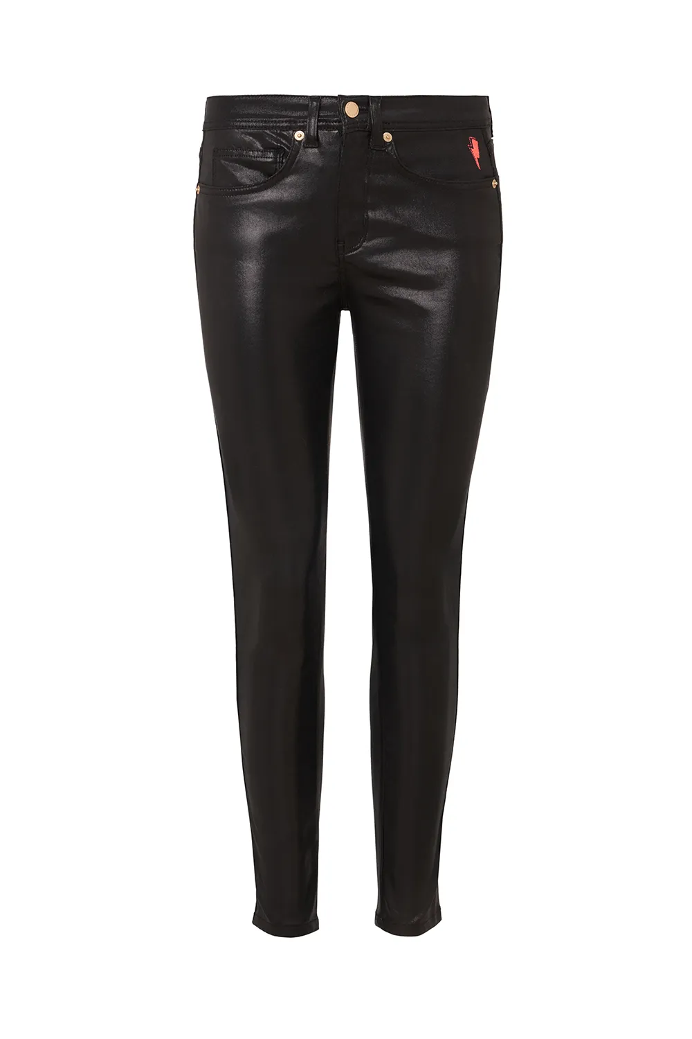 Black Coated Slim Jeans Soft Texture Simple Comfort